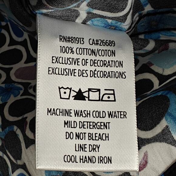 Robert Graham Button Front Shirt XL Circle Floral Print Contrast Flip Cuffs - Picture 12 of 12